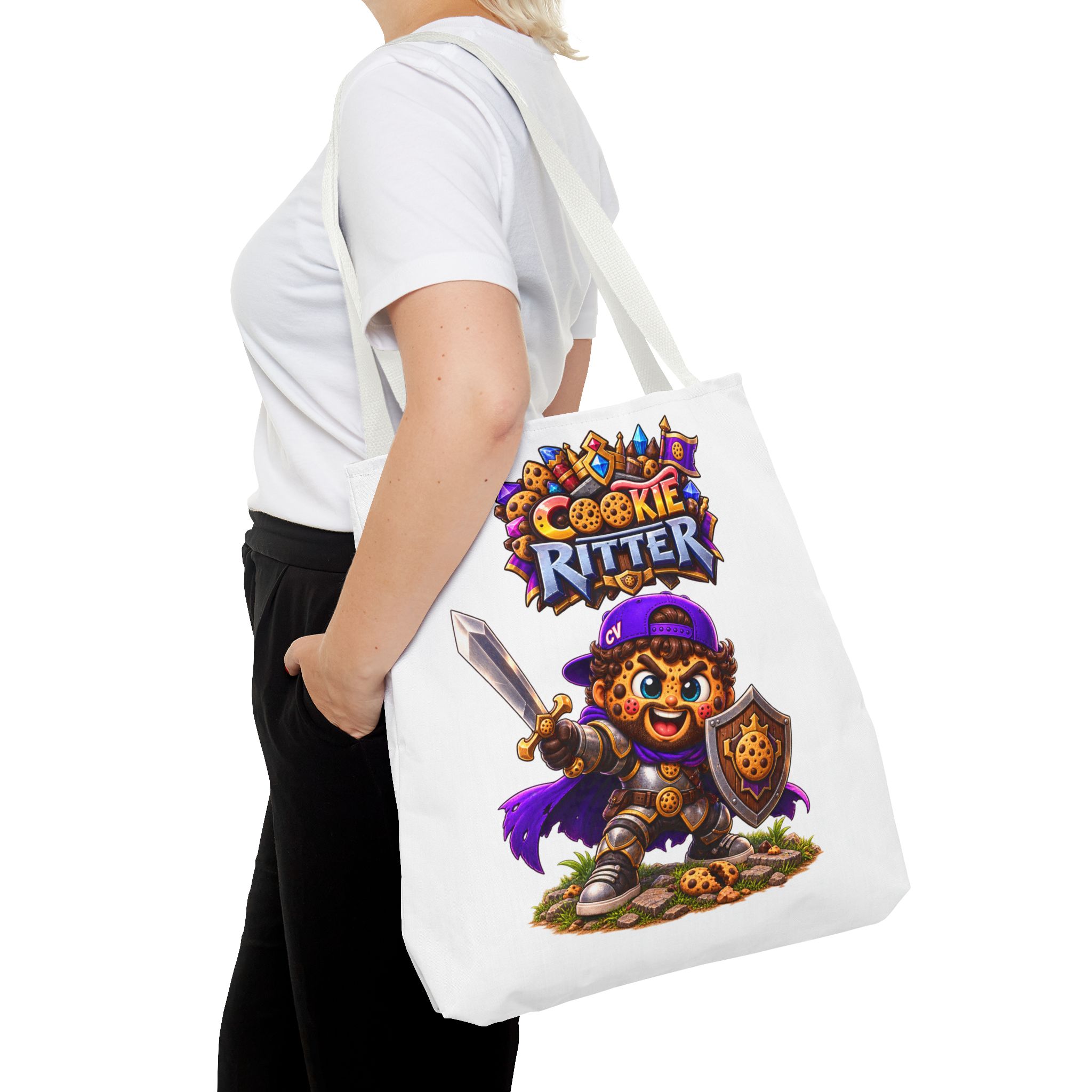 Crunchyverse Cookie Mascot Tote Bag | "Cookie Ritter" Character Artwork – Bild 12