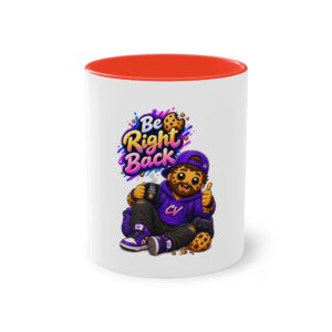Zweifarbiger Keramikbecher 325ml "Be Right Back" cartoon cookie