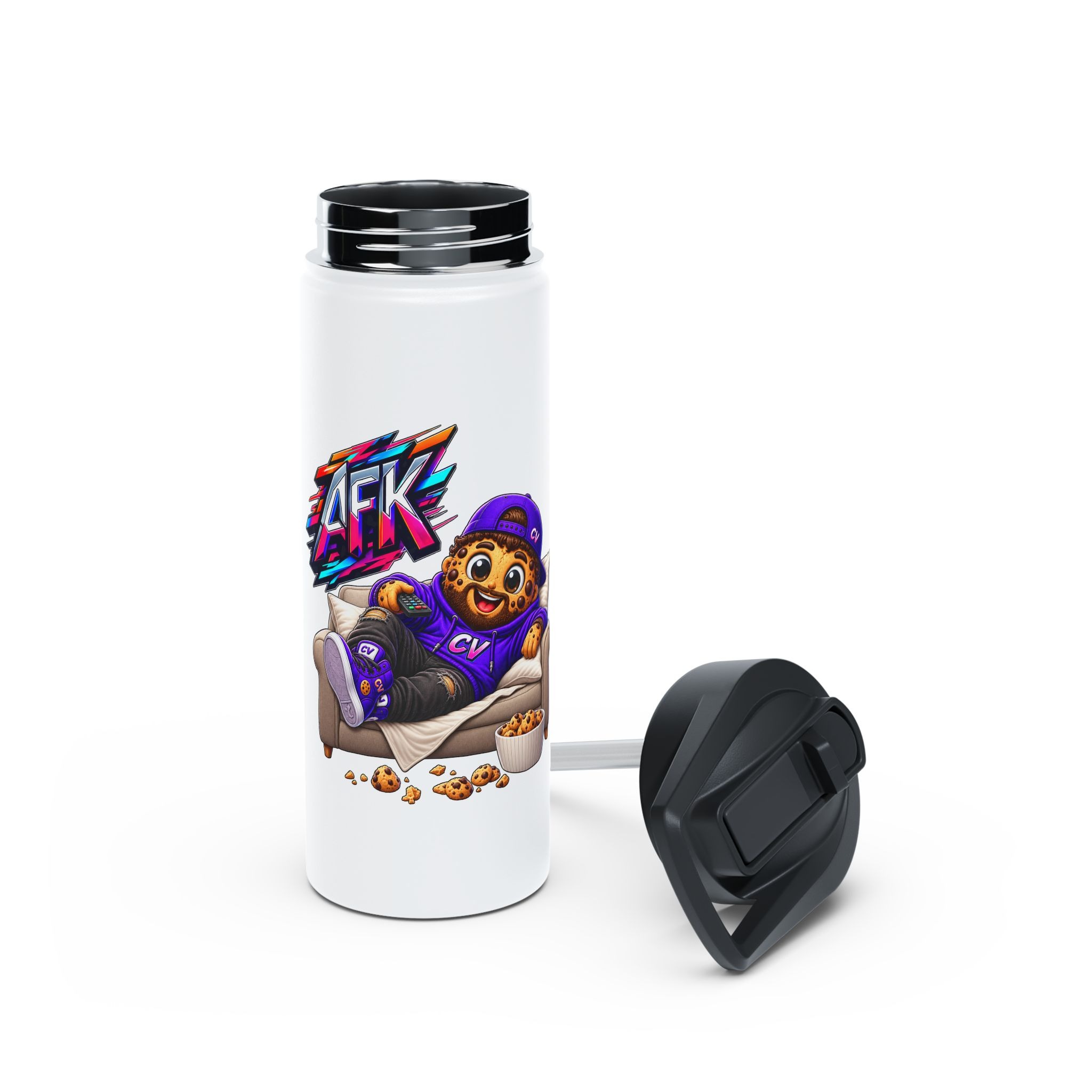 Cookie "AFK" Character Edelstahl-Wasserflasche | Crunchiverse – Bild 5
