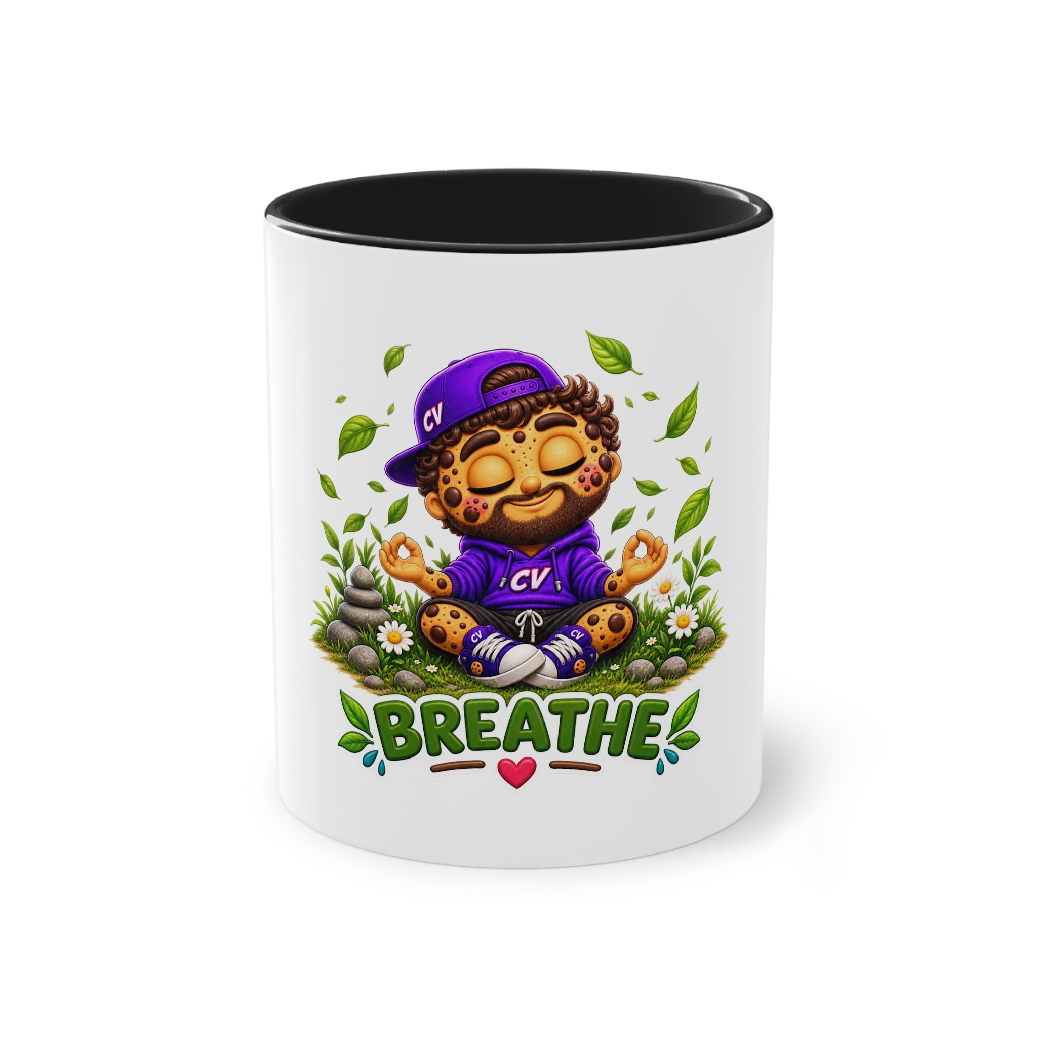 Zweifarbiger Keramikbecher 325ml "Breathe" cartoon cookie – Bild 8