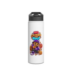 Cookie "No Cookies for You" Character Edelstahl-Wasserflasche | Crunchiverse