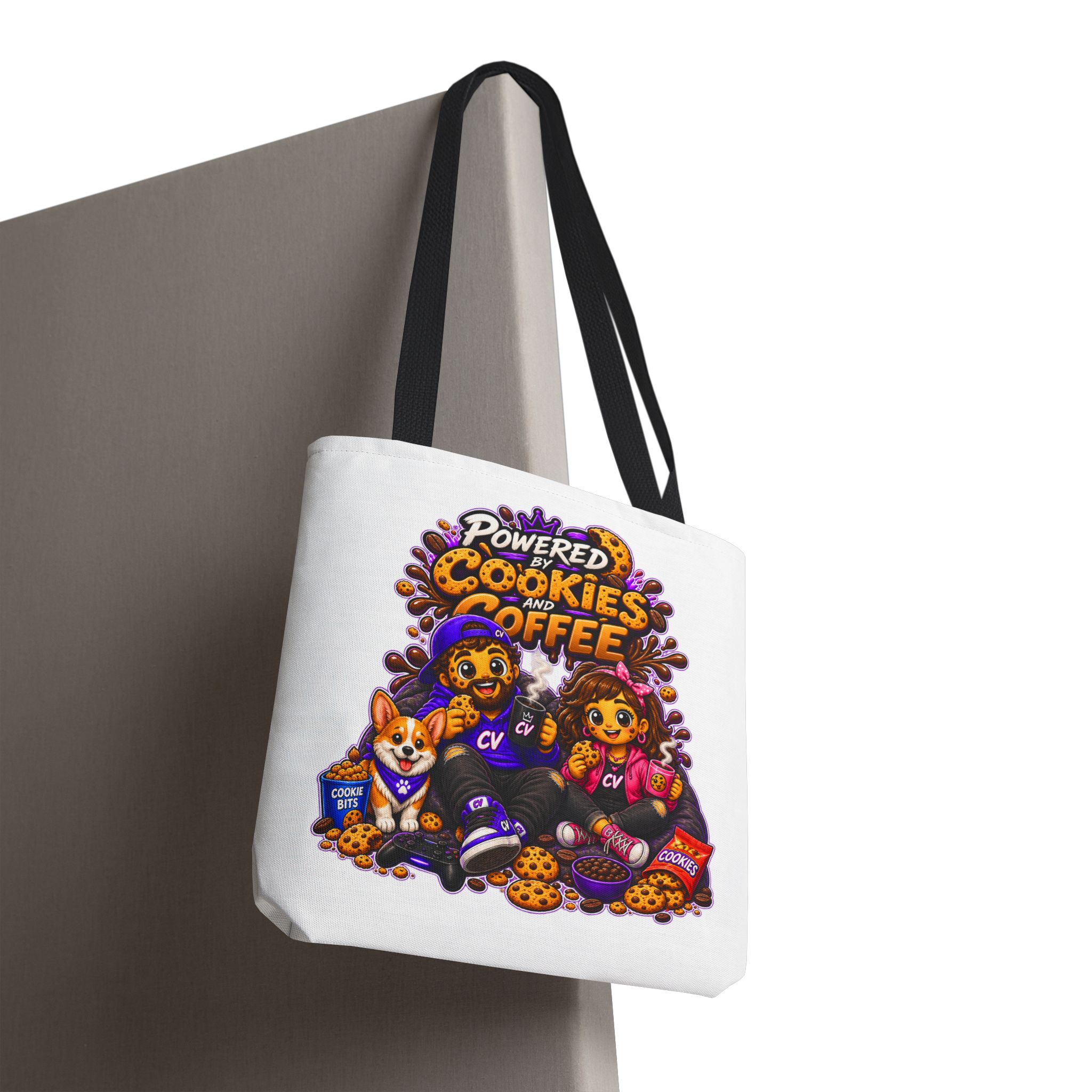 Crunchyverse Cookie Maskottchen-Tragetasche | "Powered by Cookies and Coffee 2" Character Artwork – Bild 8