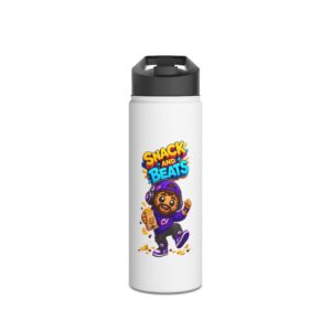 Cookie "Snack and Beats" Character Edelstahl-Wasserflasche | Crunchiverse