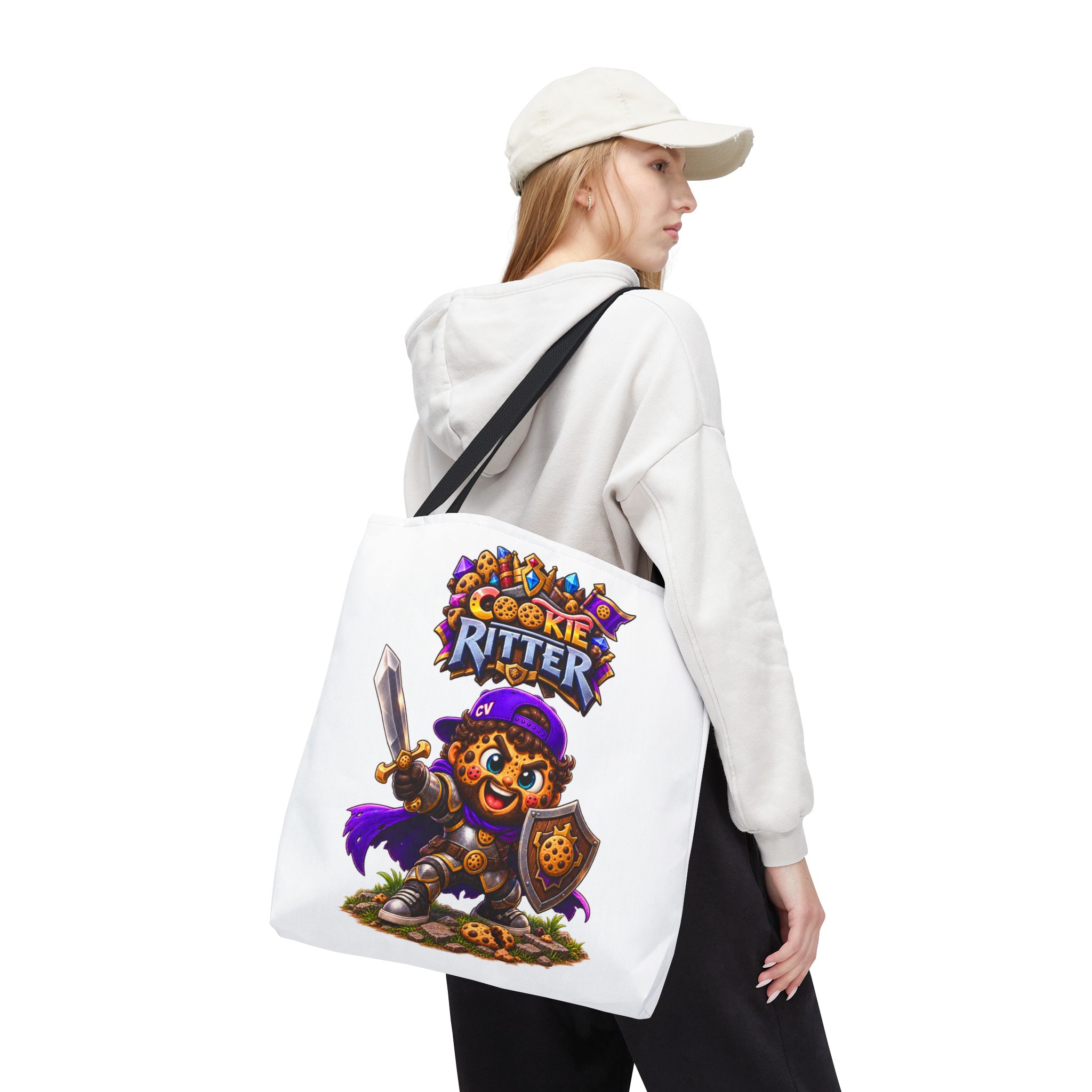 Crunchyverse Cookie Mascot Tote Bag | "Cookie Ritter" Character Artwork – Bild 5