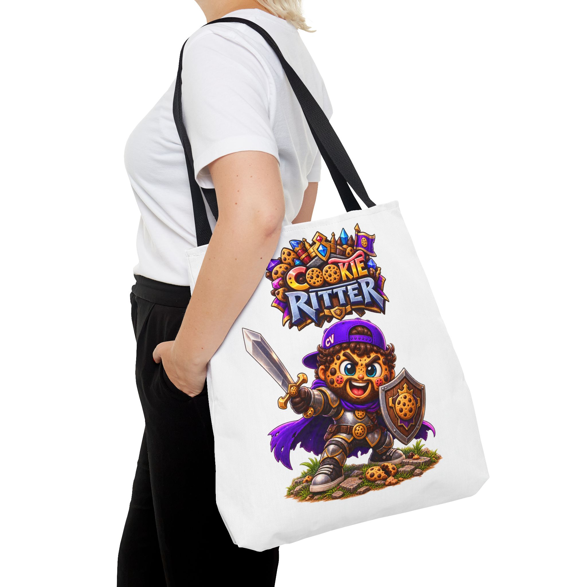 Crunchyverse Cookie Mascot Tote Bag | "Cookie Ritter" Character Artwork – Bild 4