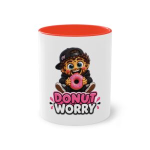 Zweifarbiger Keramikbecher 325ml "Donut Worry" cartoon cookie