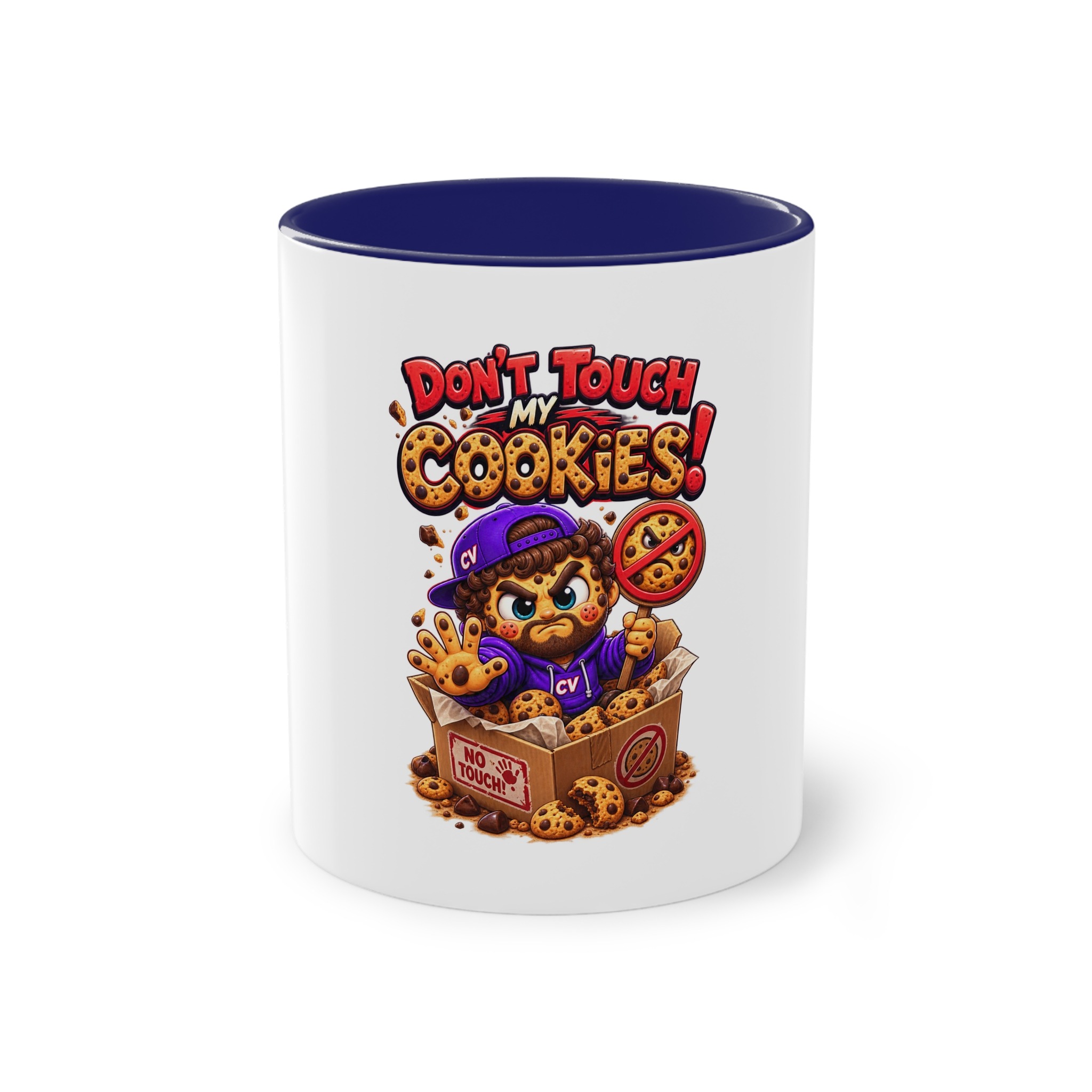 Zweifarbiger Keramikbecher 325ml "Dont touch my Cookies" cartoon cookie – Bild 16