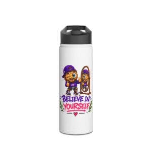 Cookie "Believe In Yourself" Character Edelstahl-Wasserflasche | Crunchiverse