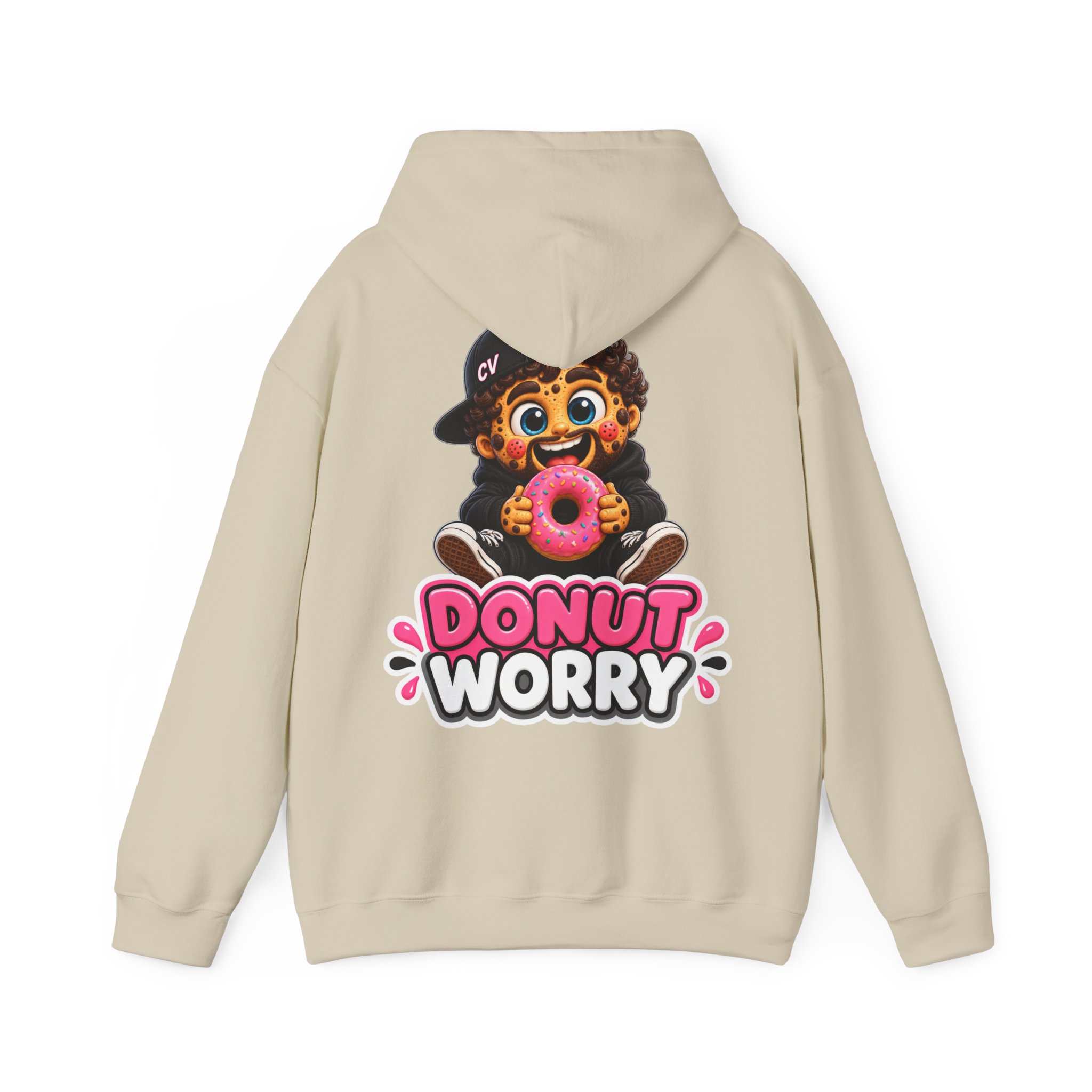 Kuschliger "Donut Worry" Oversize-Hoodie | Snack Mascot Illustration