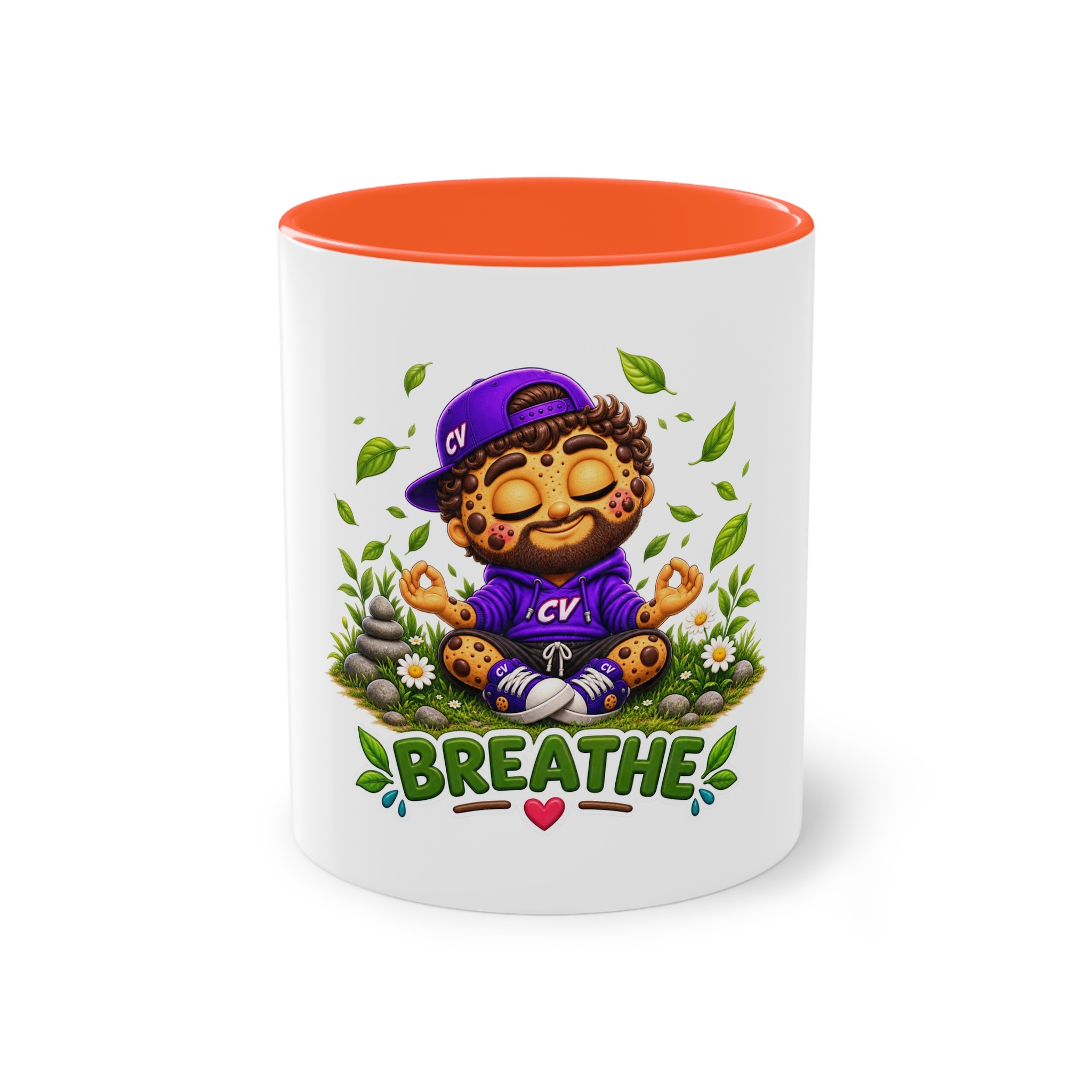 Zweifarbiger Keramikbecher 325ml "Breathe" cartoon cookie – Bild 9