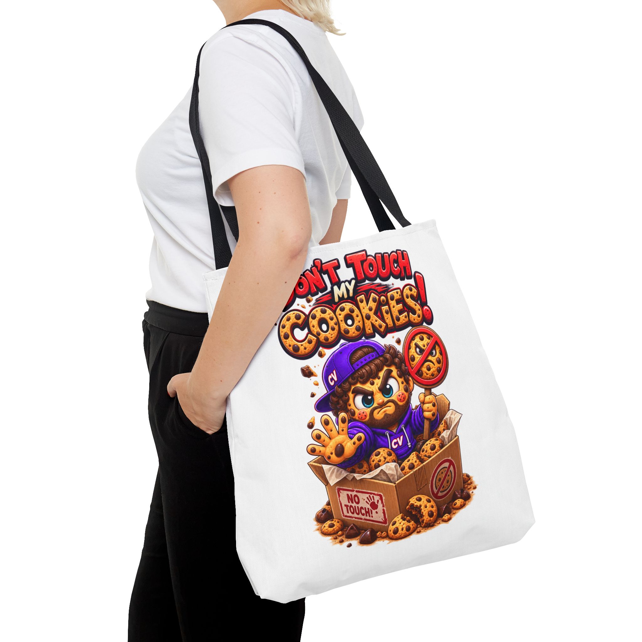 Crunchyverse Cookie Maskottchen-Tragetasche | "Dont Touch my Cookies" Character Artwork – Bild 4