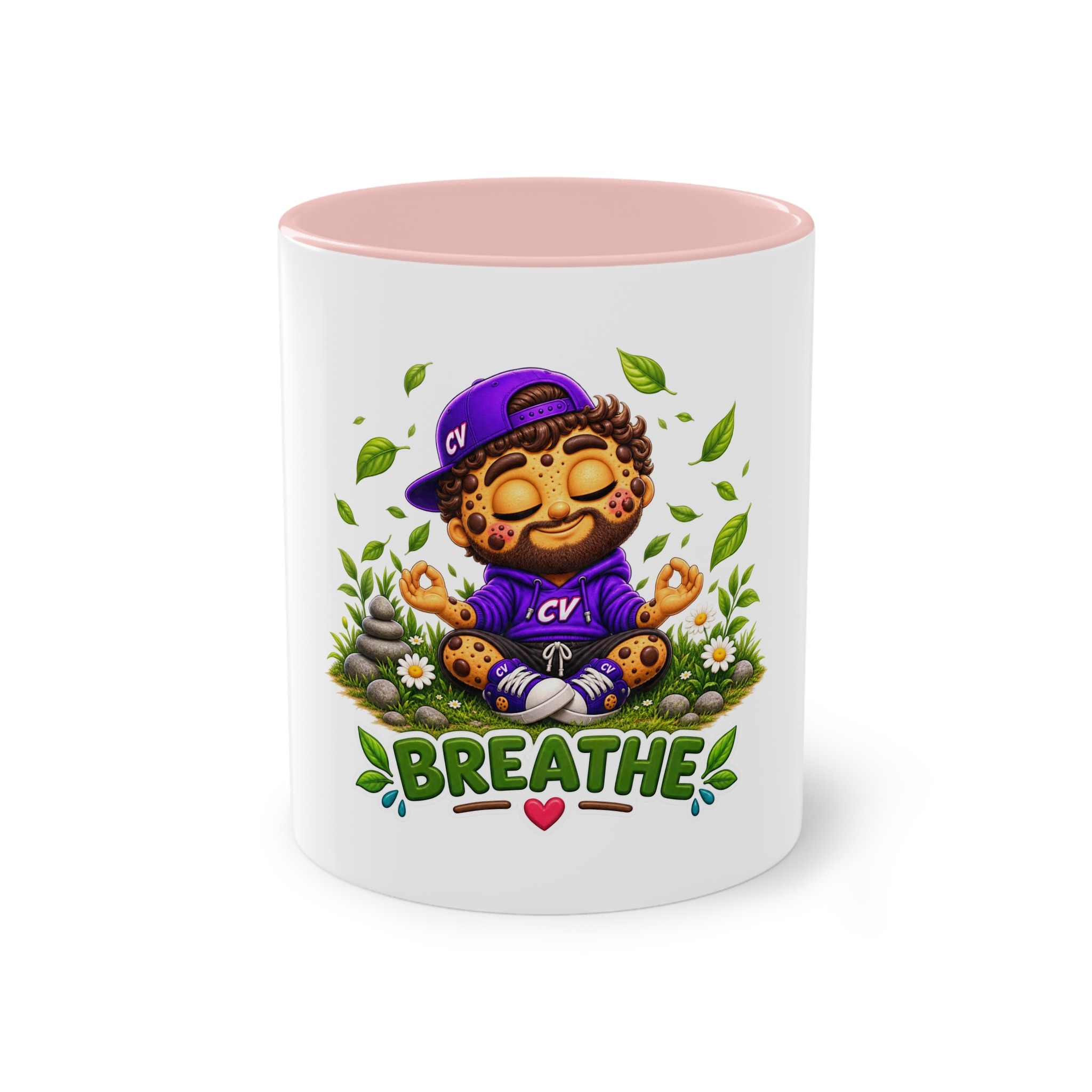 Zweifarbiger Keramikbecher 325ml "Breathe" cartoon cookie – Bild 17