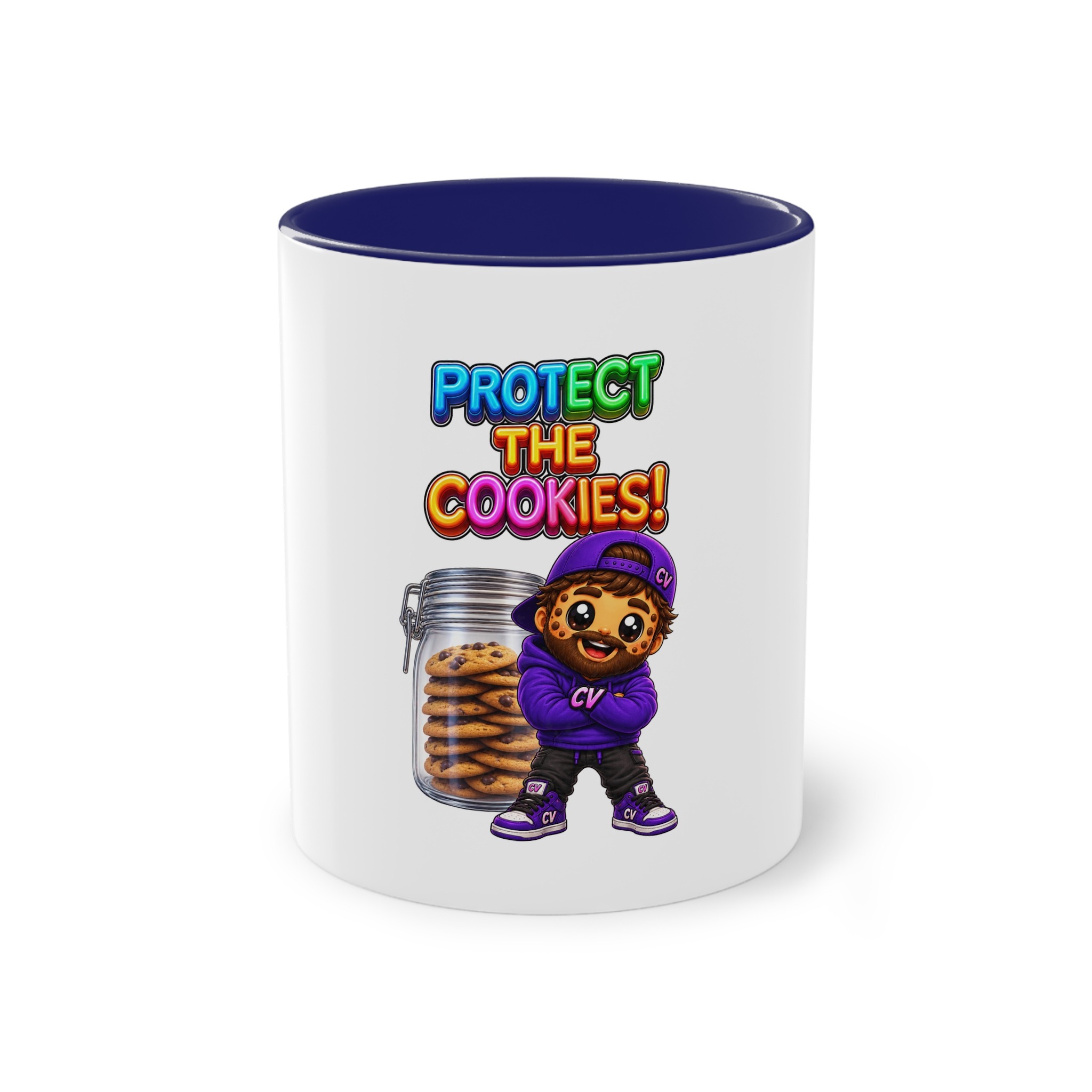 Zweifarbiger Keramikbecher 325ml "Protect The Cookies" cartoon cookie – Bild 16